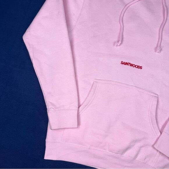 Saintwoods Pink Hoodie Pullover Made in Canada Size S Embroidered Logo SSENSE - Picture 3 of 8